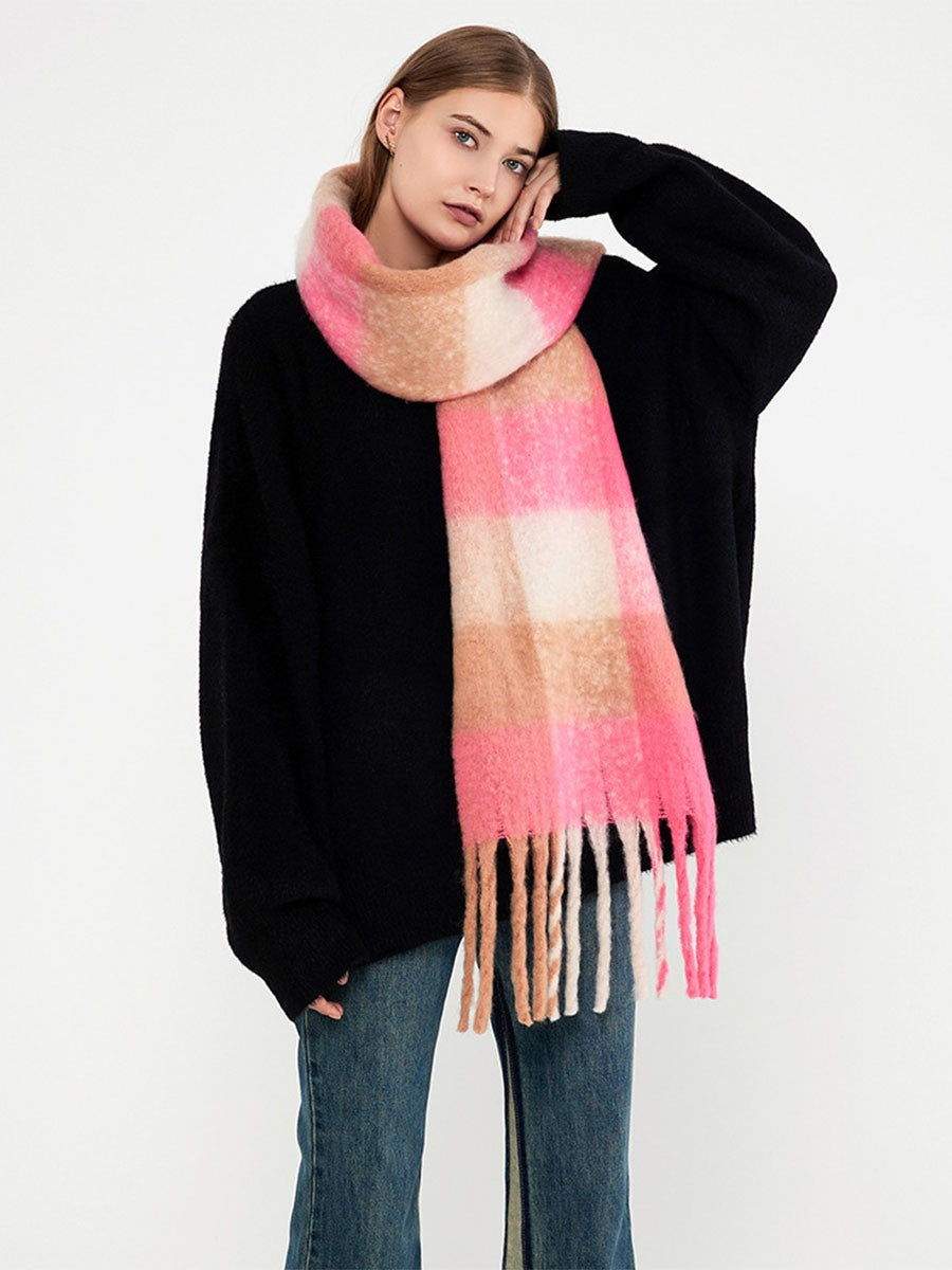 Cozy Plaid Blanket Scarf