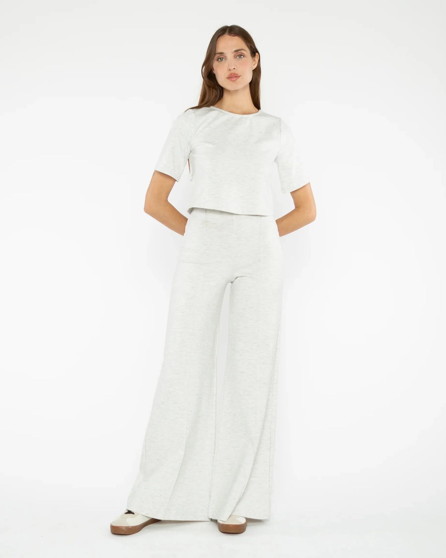 Ponte Knit Wide Leg Pant