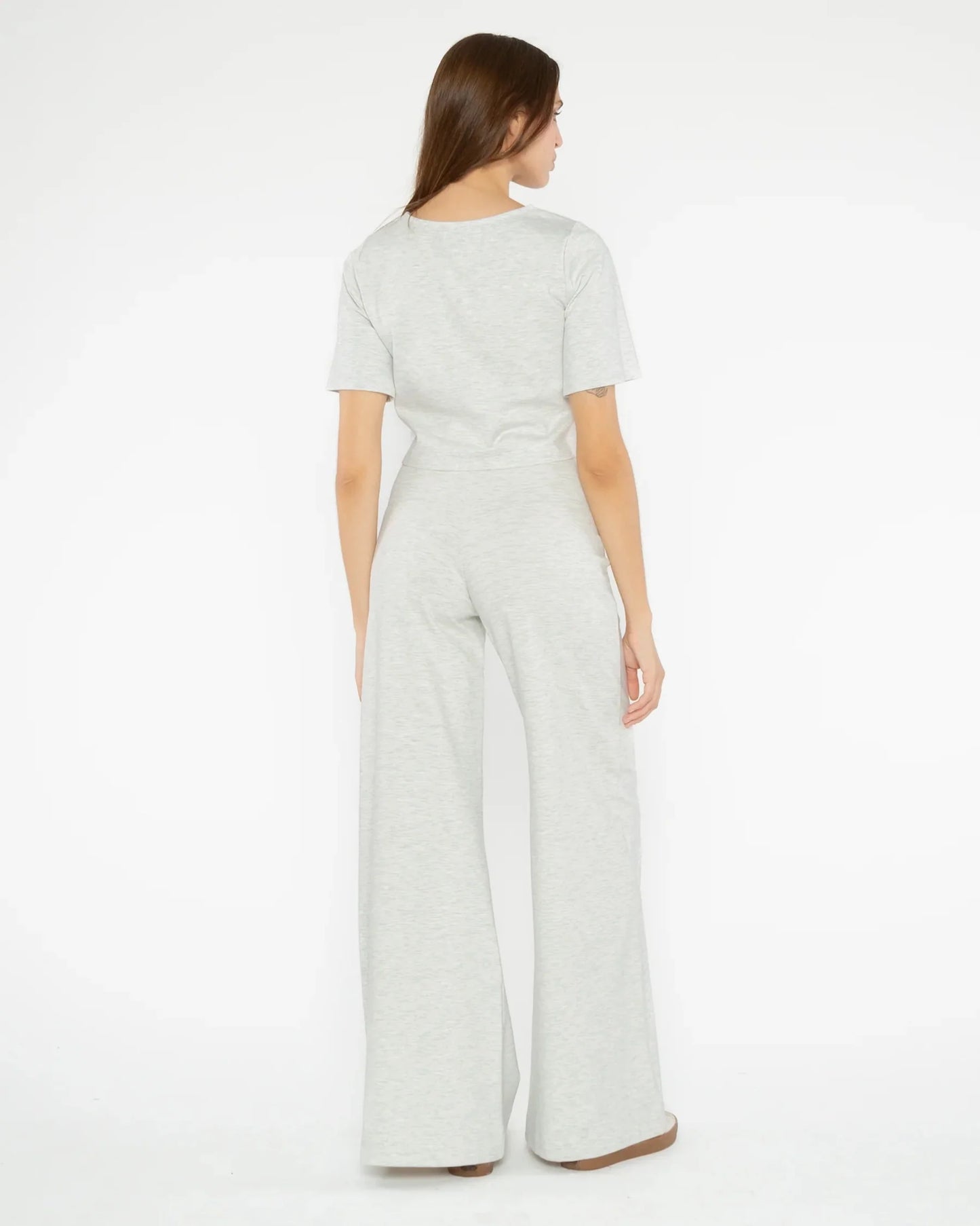 Ponte Knit Wide Leg Pant