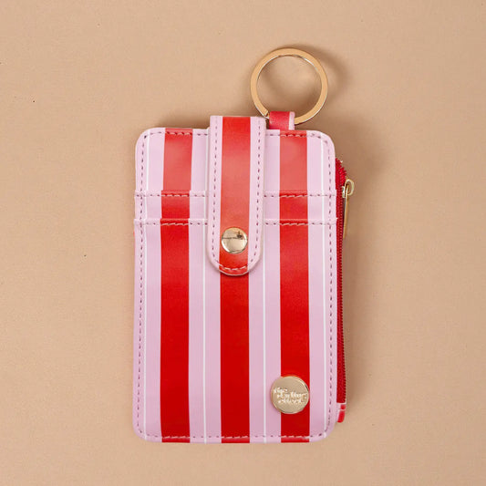 Keychain Wallet-Peppermint Stripes