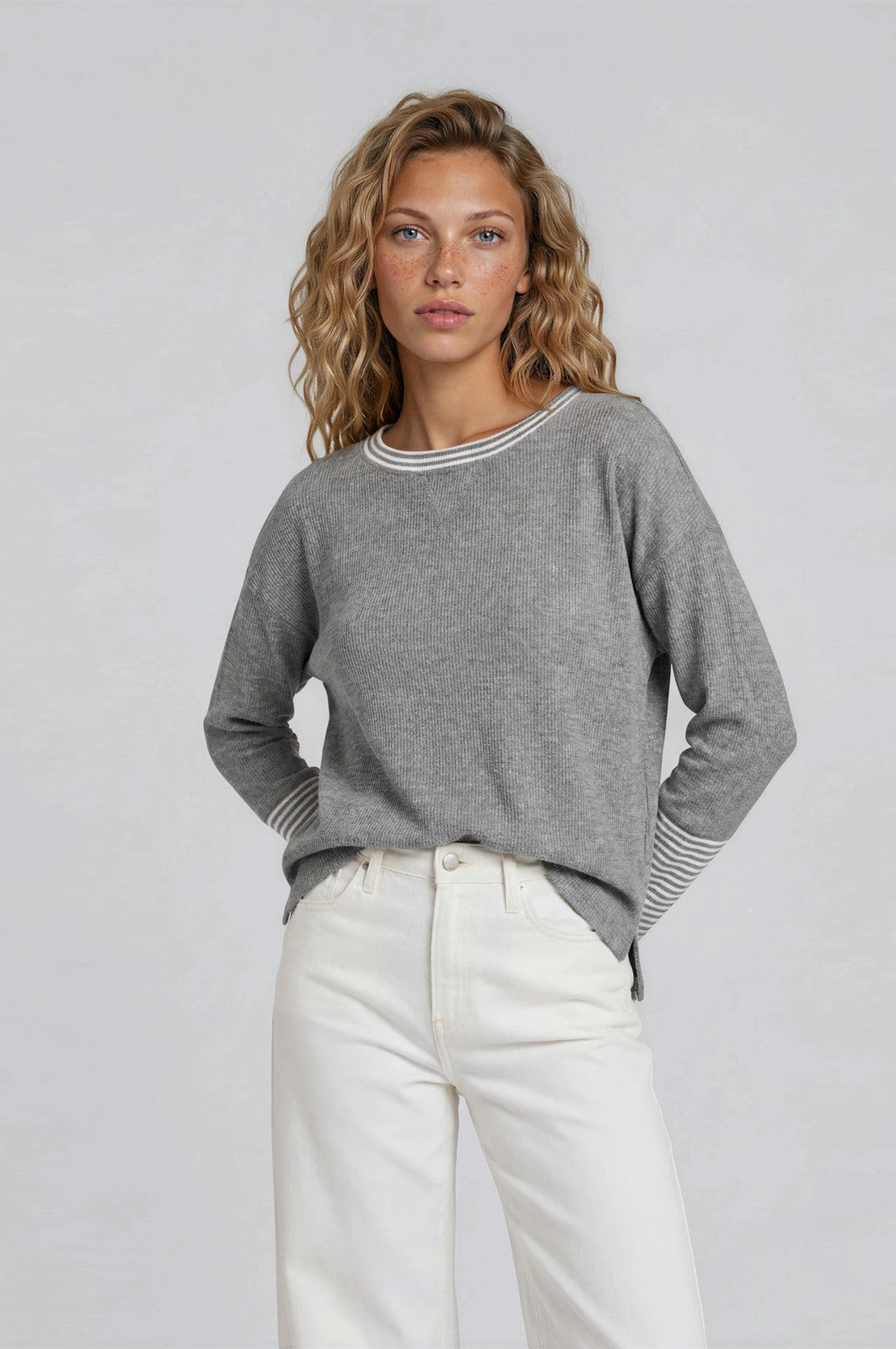 LS Stripe Detail Top