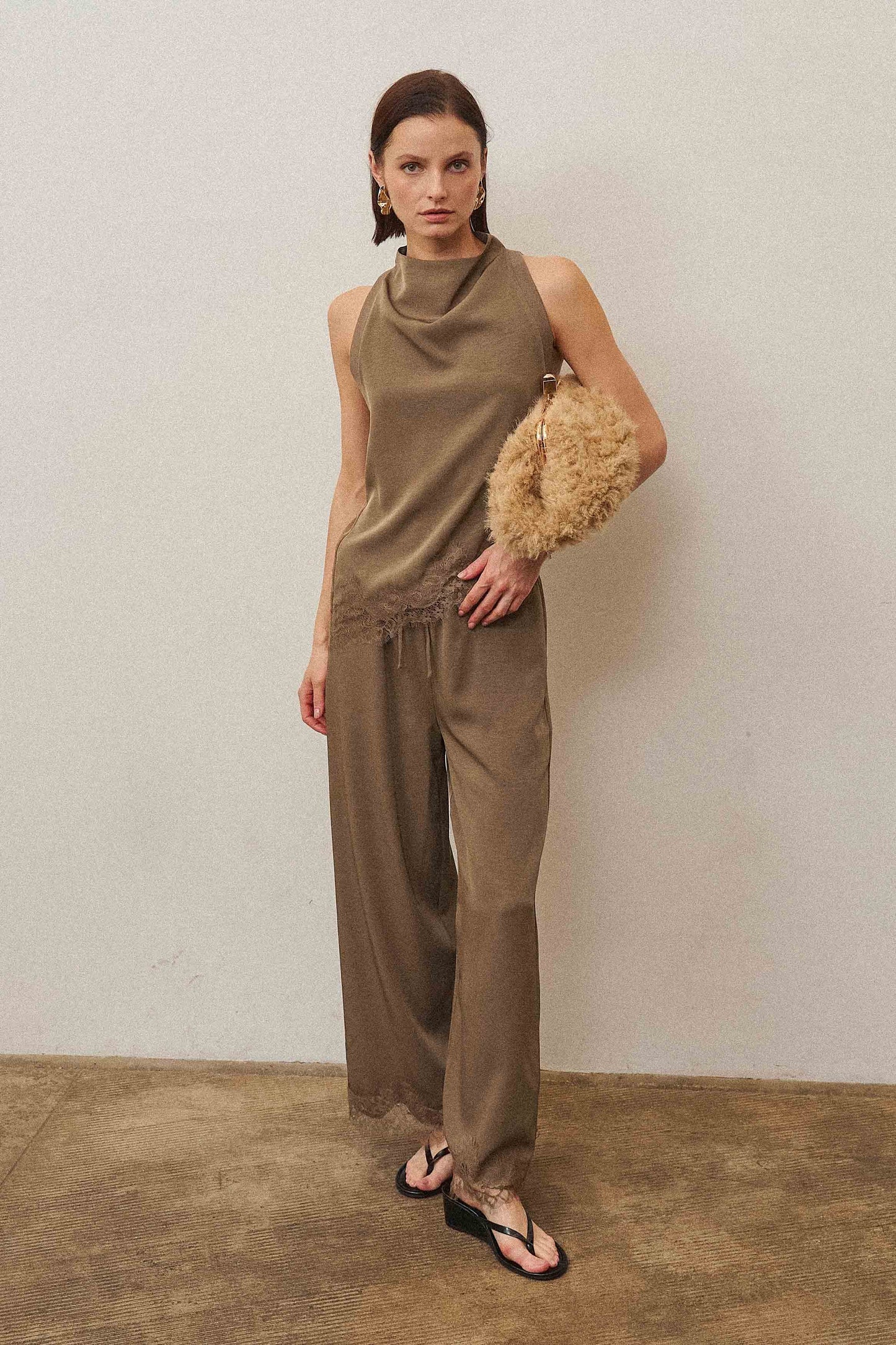 Luisa lace trim pants