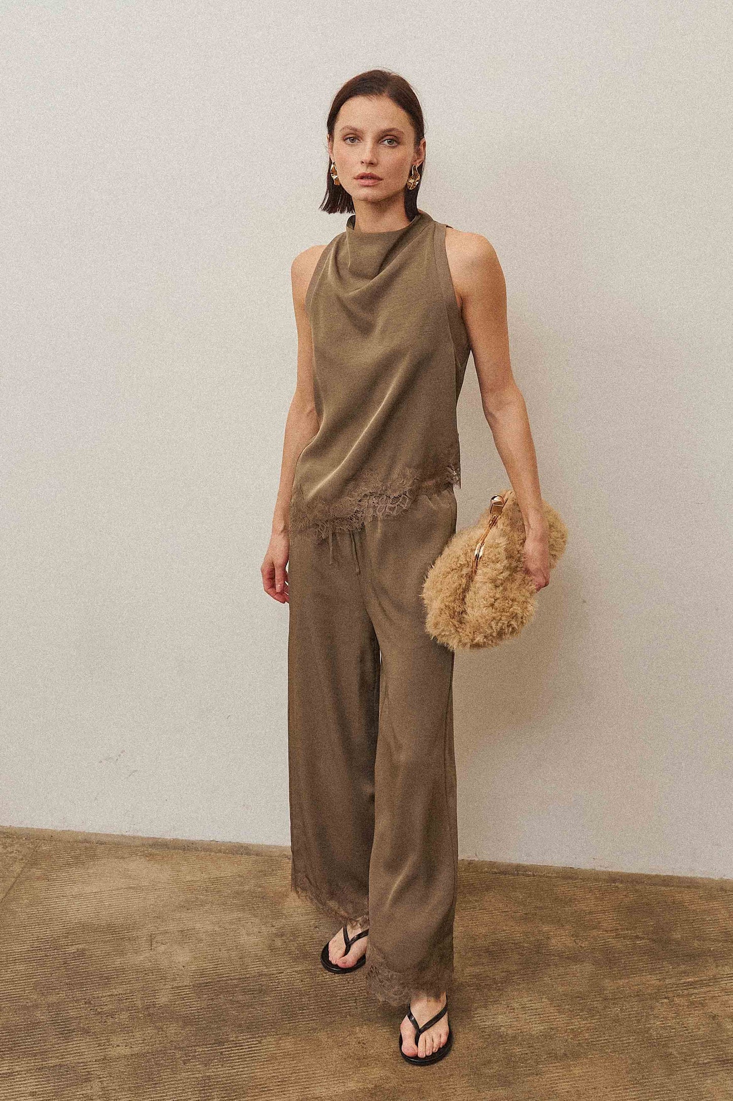 Luisa lace trim pants