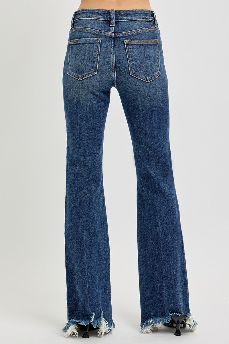 Mila Mid Rise Fray Hem Jeans