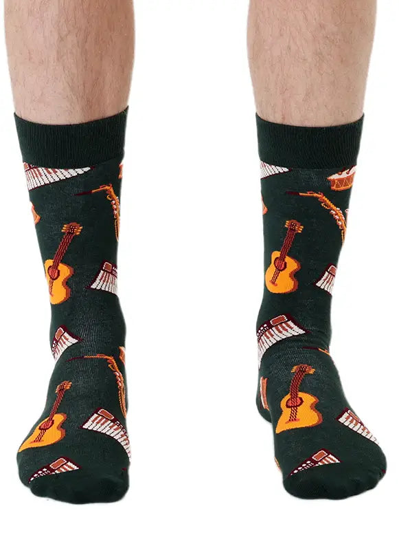 Music Mens Bamboo Crew Socks