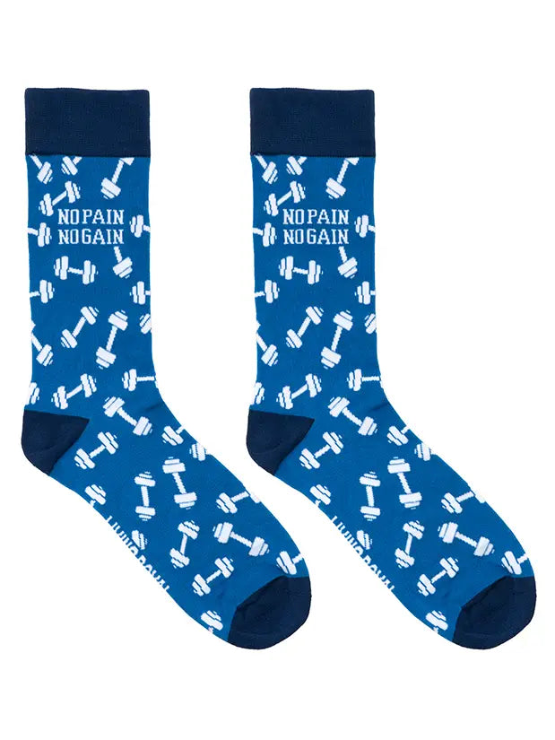 No Pain No Gain Mens Bamboo Crew Socks