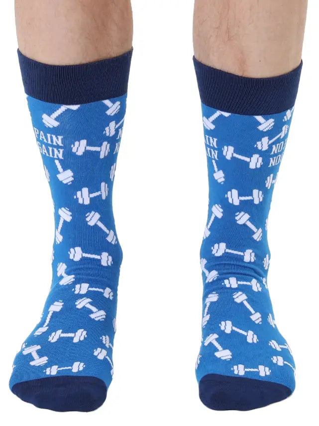 No Pain No Gain Mens Bamboo Crew Socks