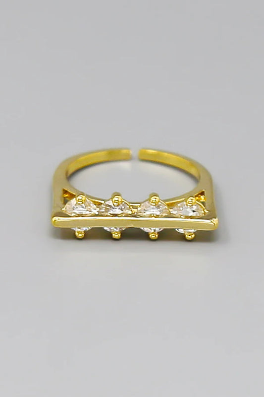 CZ Stone Bar Adjustable Ring