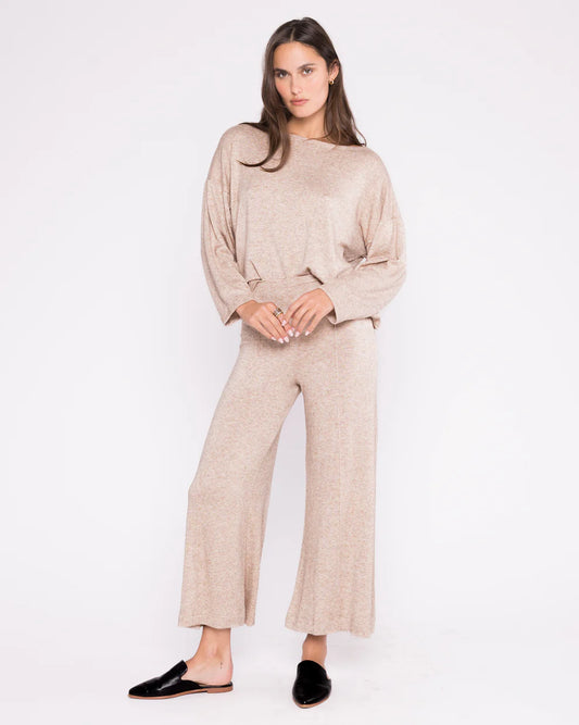 Sweater Knit Wide Leg Pant - Cropped