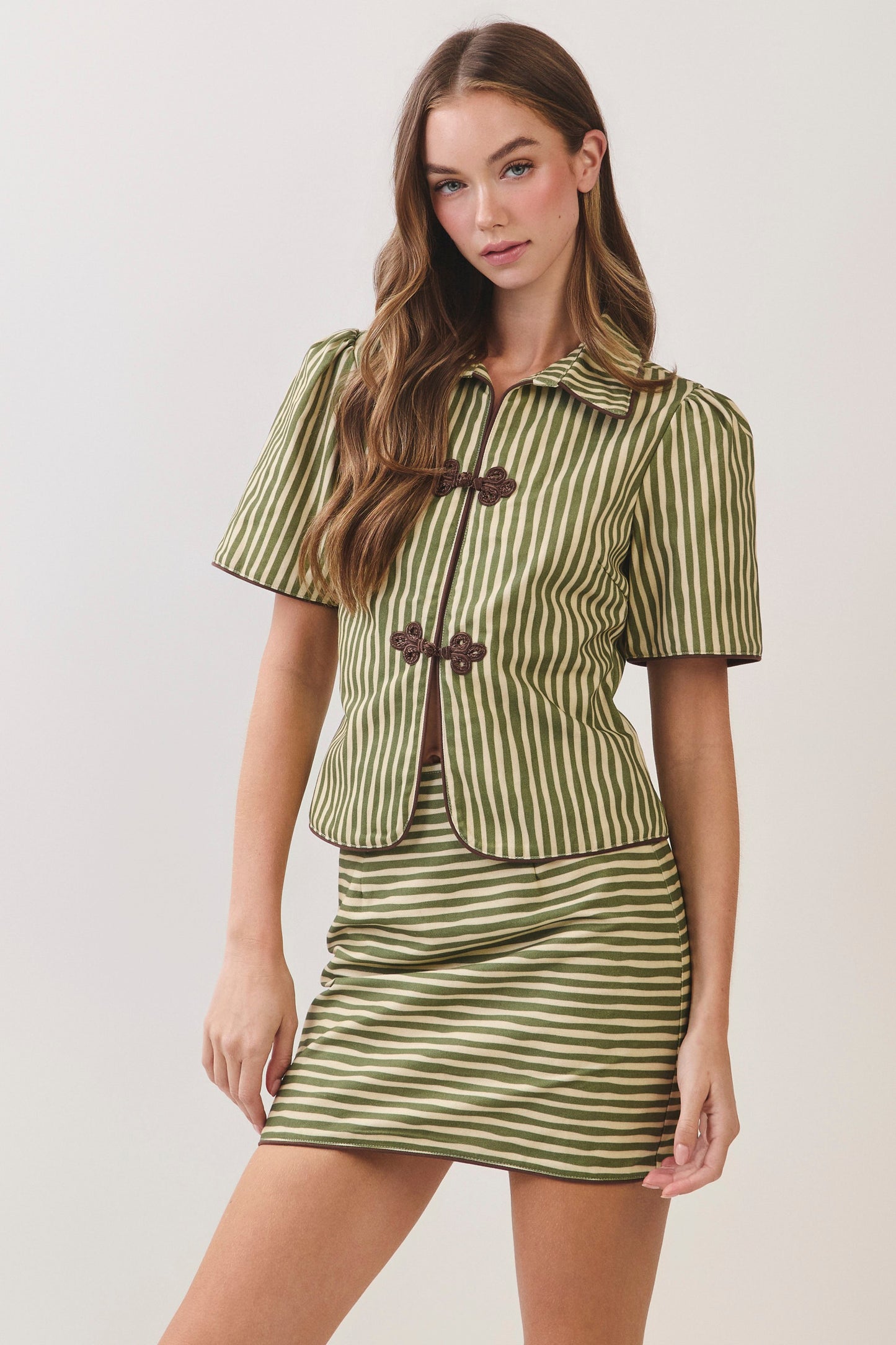 Romy striped collared top