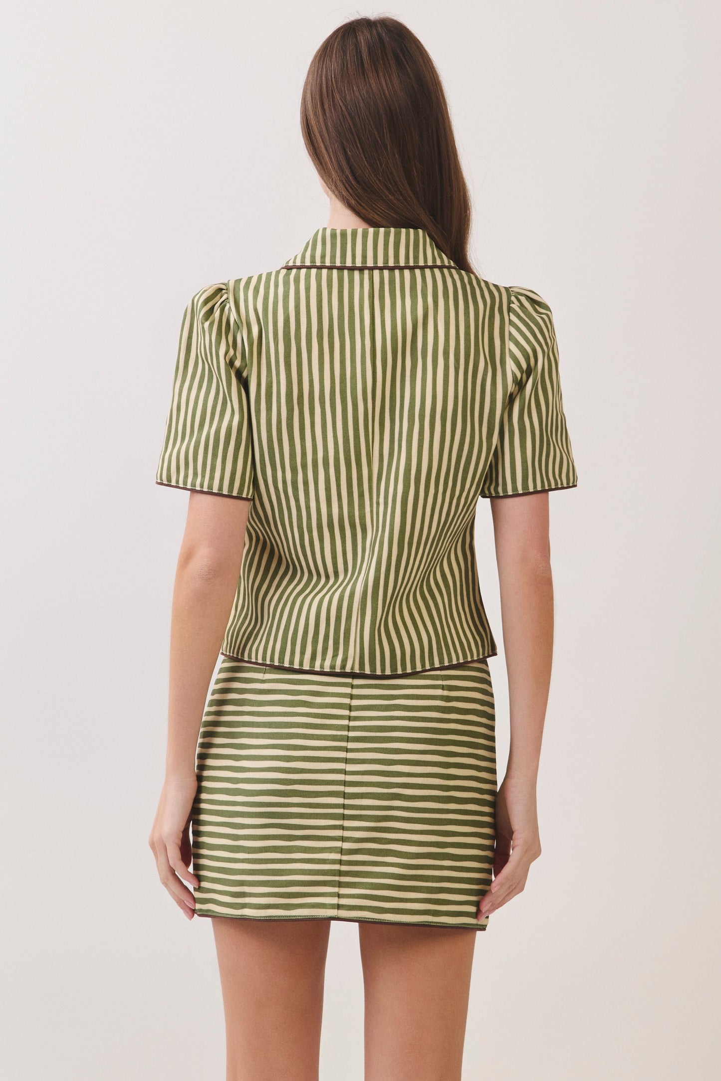 Romy striped collared top