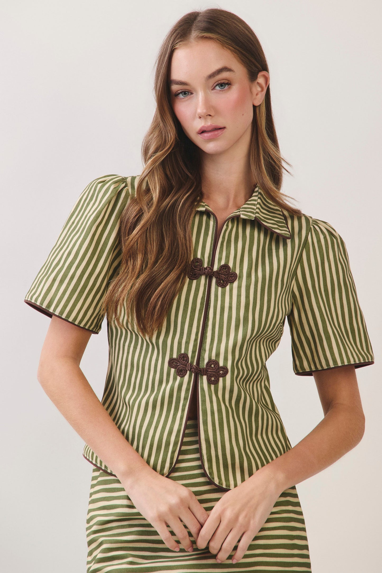 Romy striped collared top