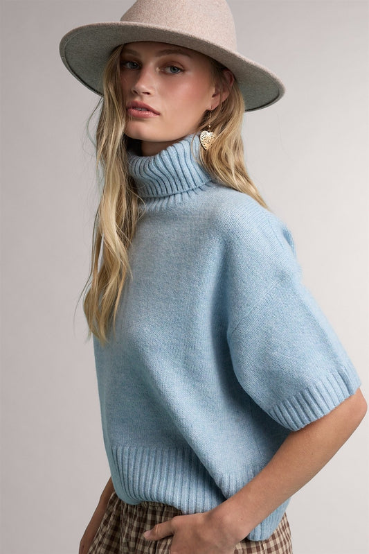 Sady SS Turtleneck Knit Sweater