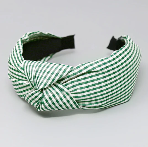 gingham print knot headband