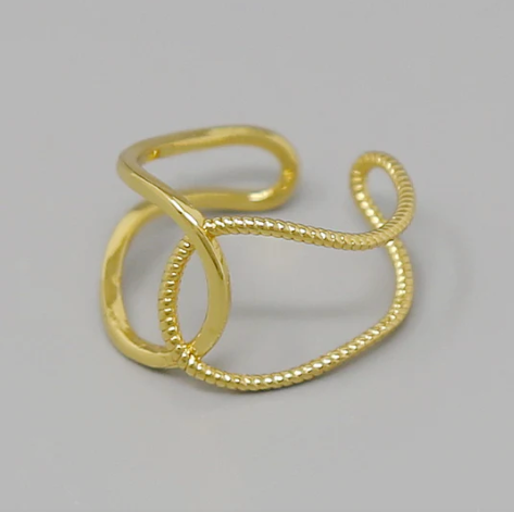 interlocked gold dipped ring