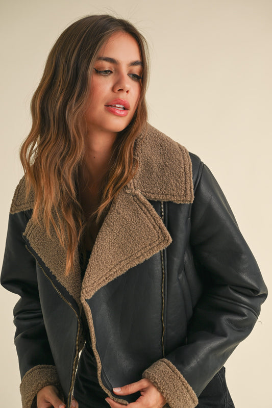 Sherpa biker jacket