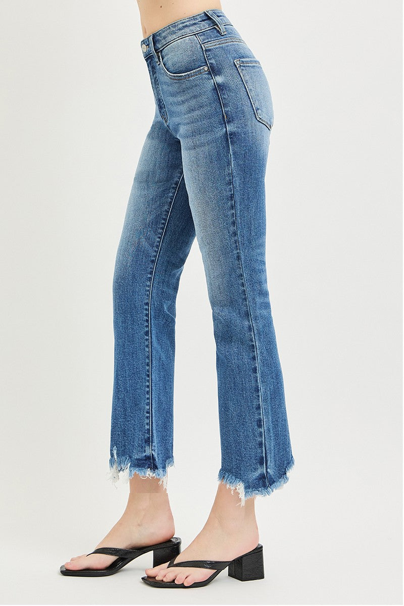 TC Frayed Cropped HR Bootcut Jeans