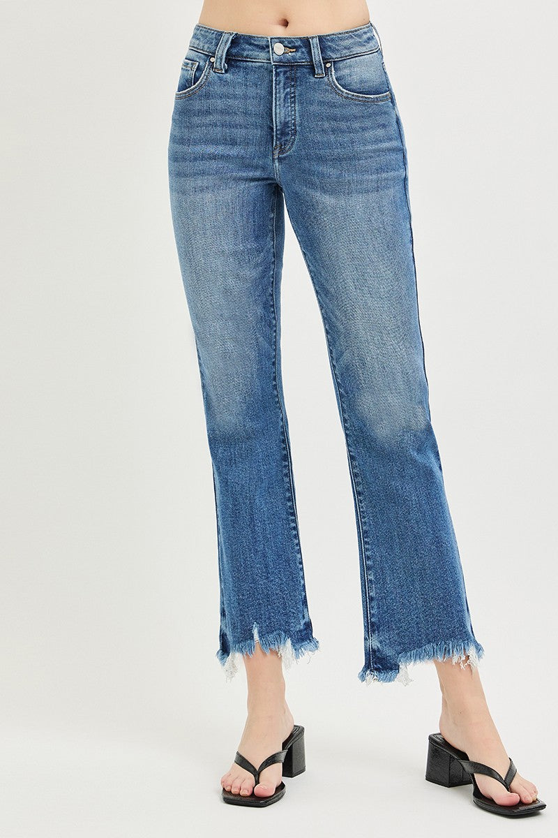 TC Frayed Cropped HR Bootcut Jeans