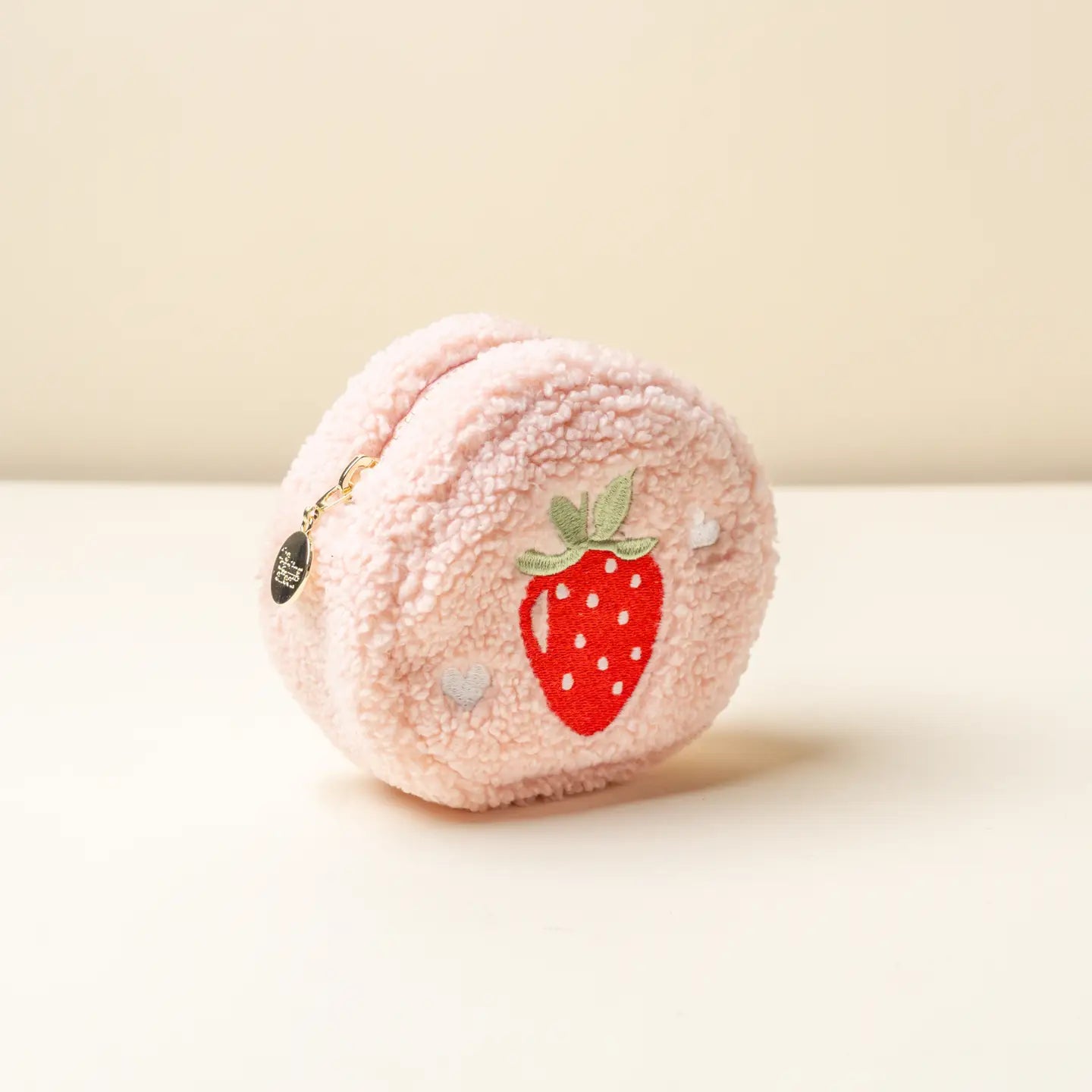 Teddy pouch circle-strawberry