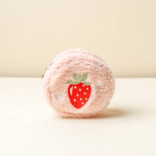 Teddy pouch circle-strawberry