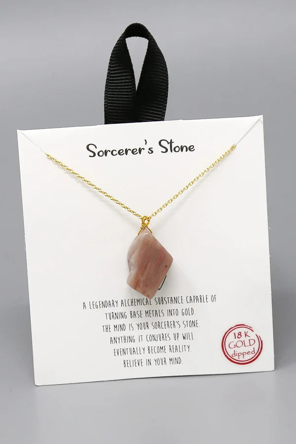 Sorcerer's Stone Pendant Simple Chain Necklace