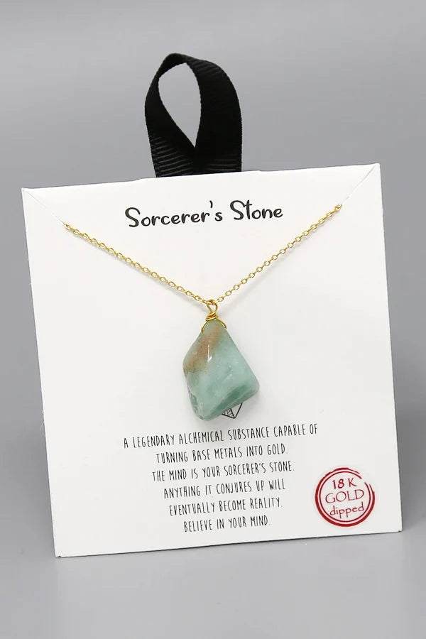 Sorcerer's Stone Pendant Simple Chain Necklace