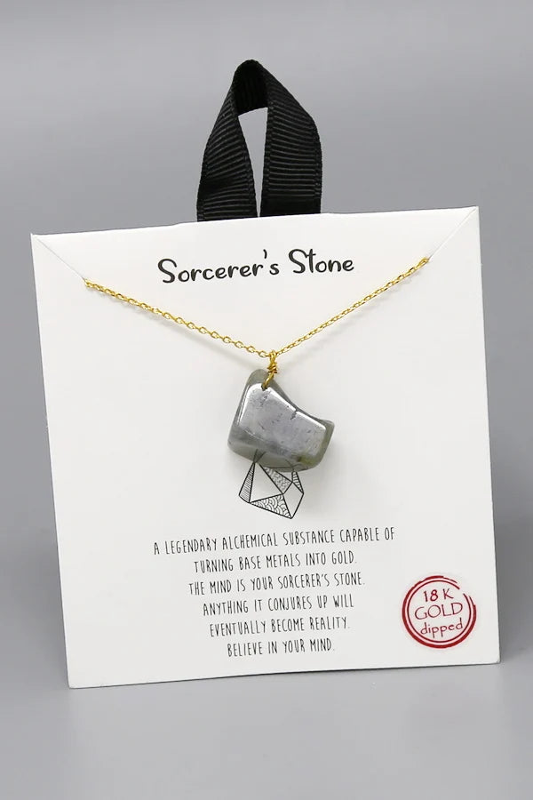 Sorcerer's Stone Pendant Simple Chain Necklace