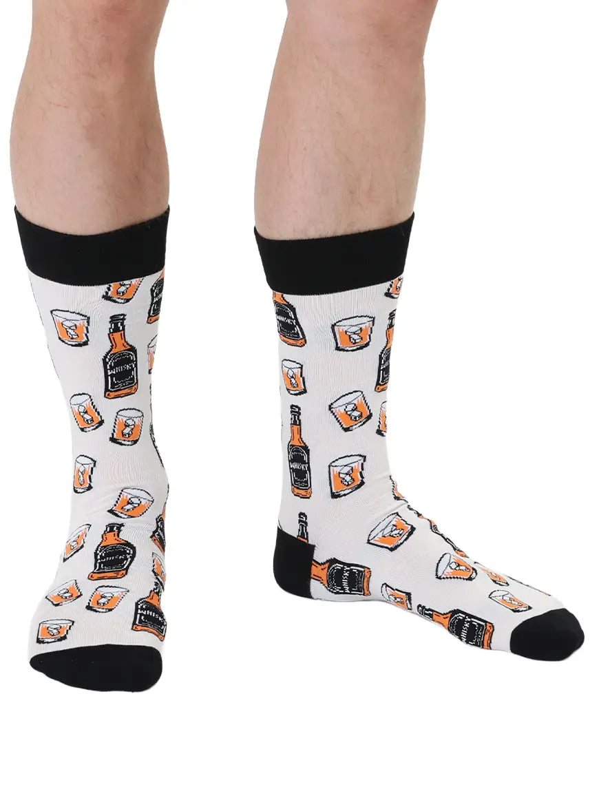 Whiskey Mens Bamboo Crew Socks
