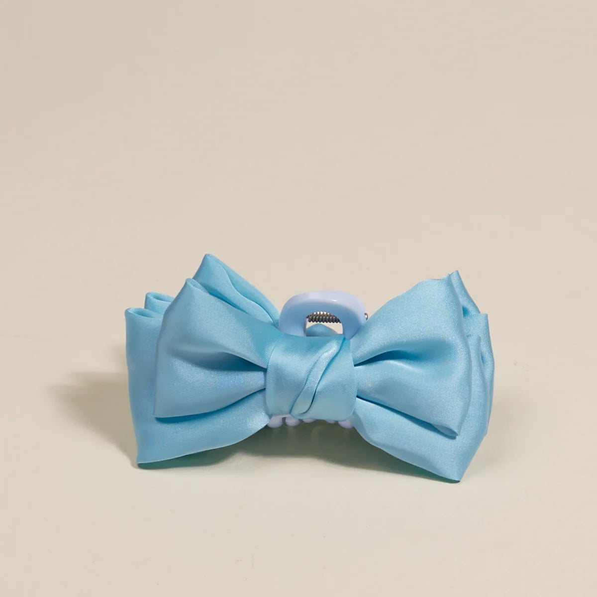 Mini Satin Bow Claw Clip-Blue
