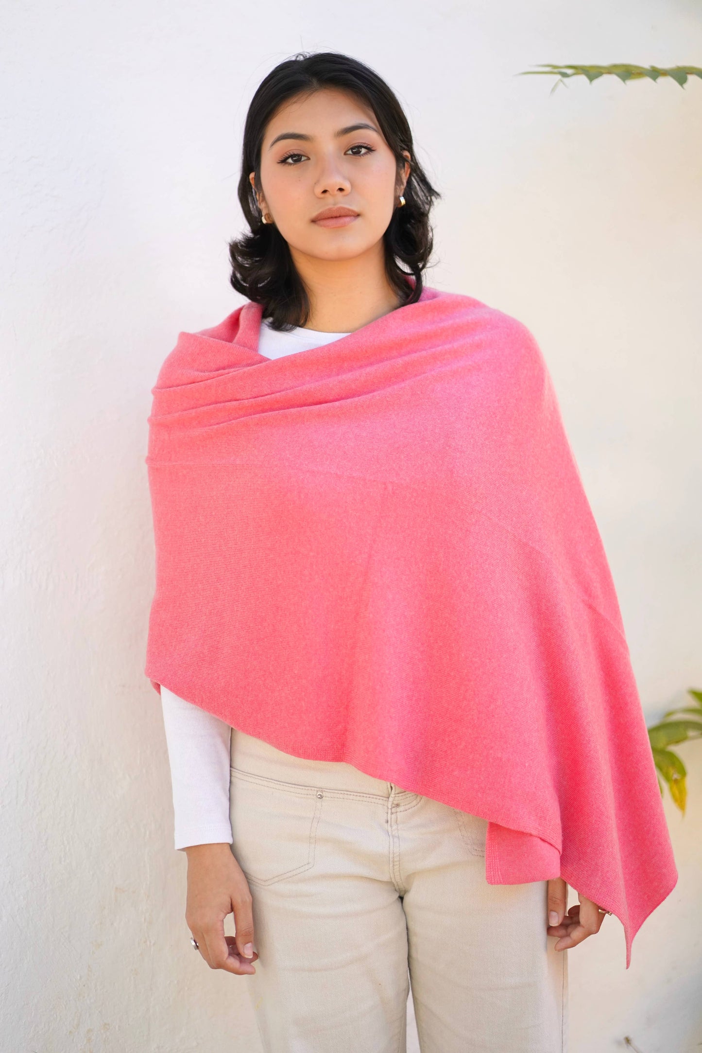 Cashmere Scarf/Wrap Coral