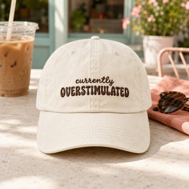 Currently Overstimulated Embroidered Hat - Ivory