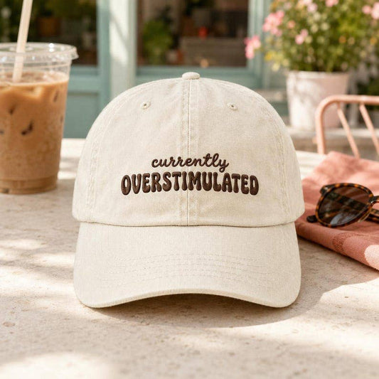 Currently Overstimulated Embroidered Hat - Ivory