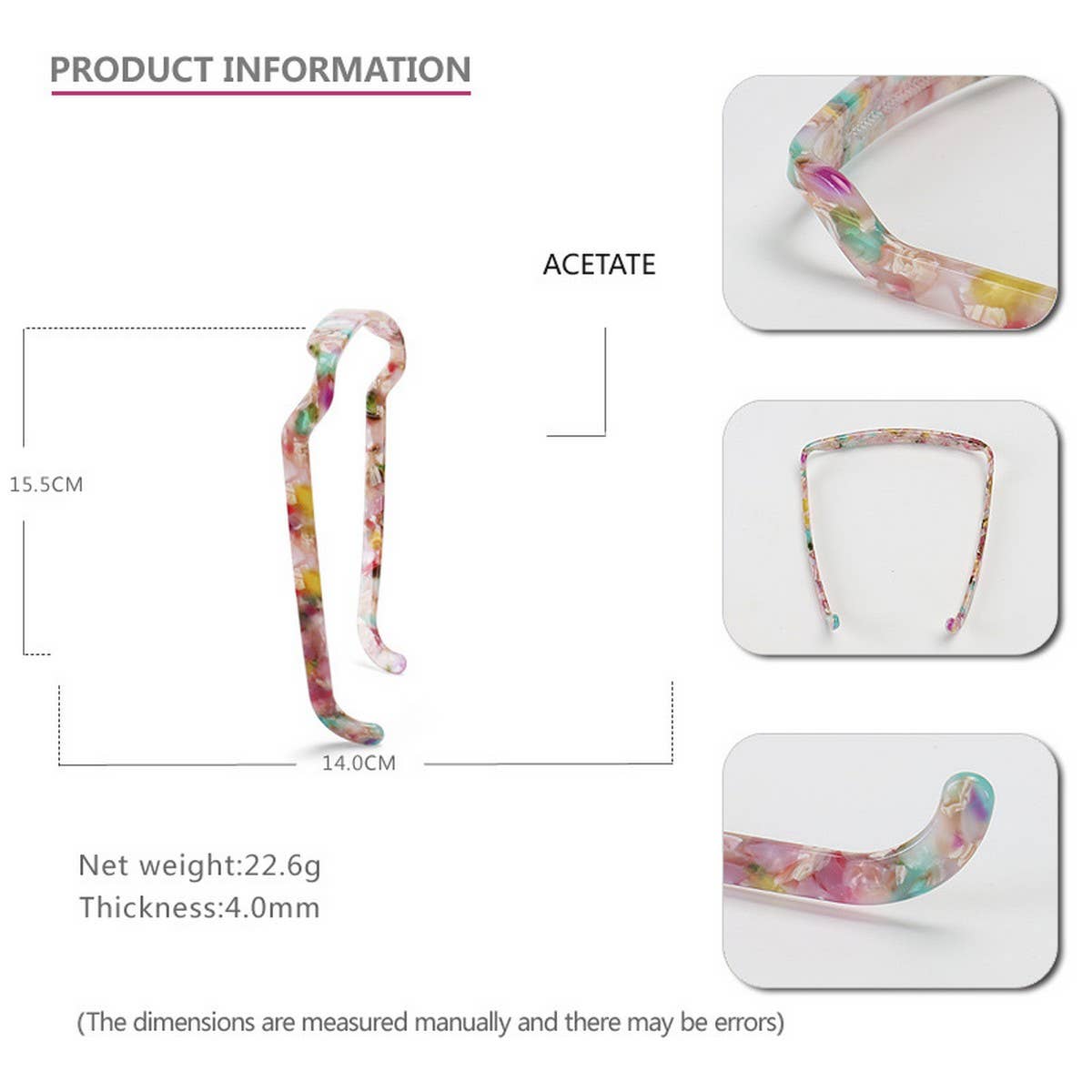 ACETATE SQUARE SUNGLASSES HEADBAND