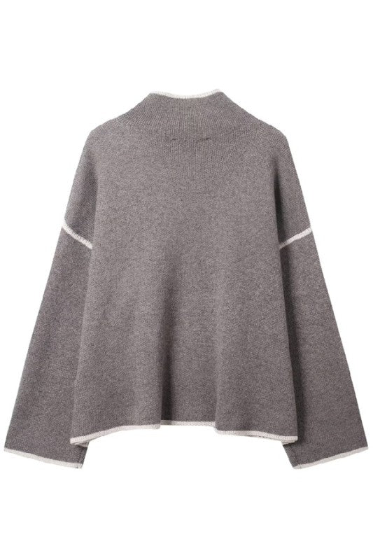 Contrast Piping Sweater