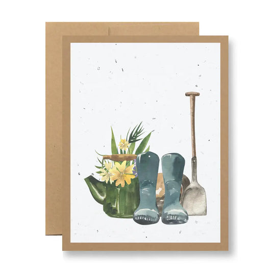 Plantable Seed Paper Greeting Card - {Garden Boots}