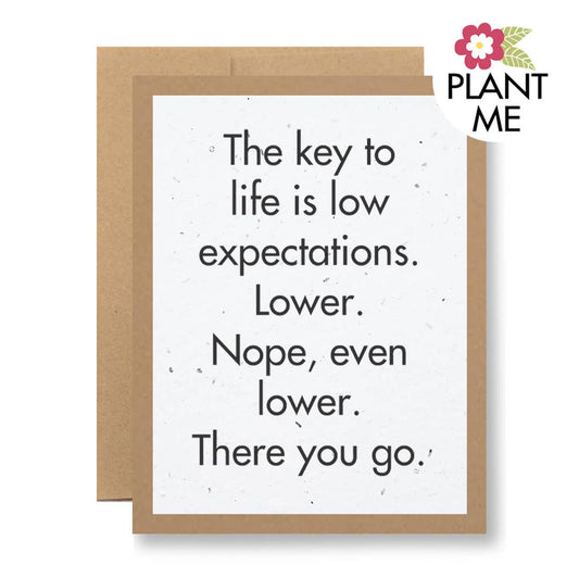 Plantable Seed Paper Greeting Card - ...low expectations