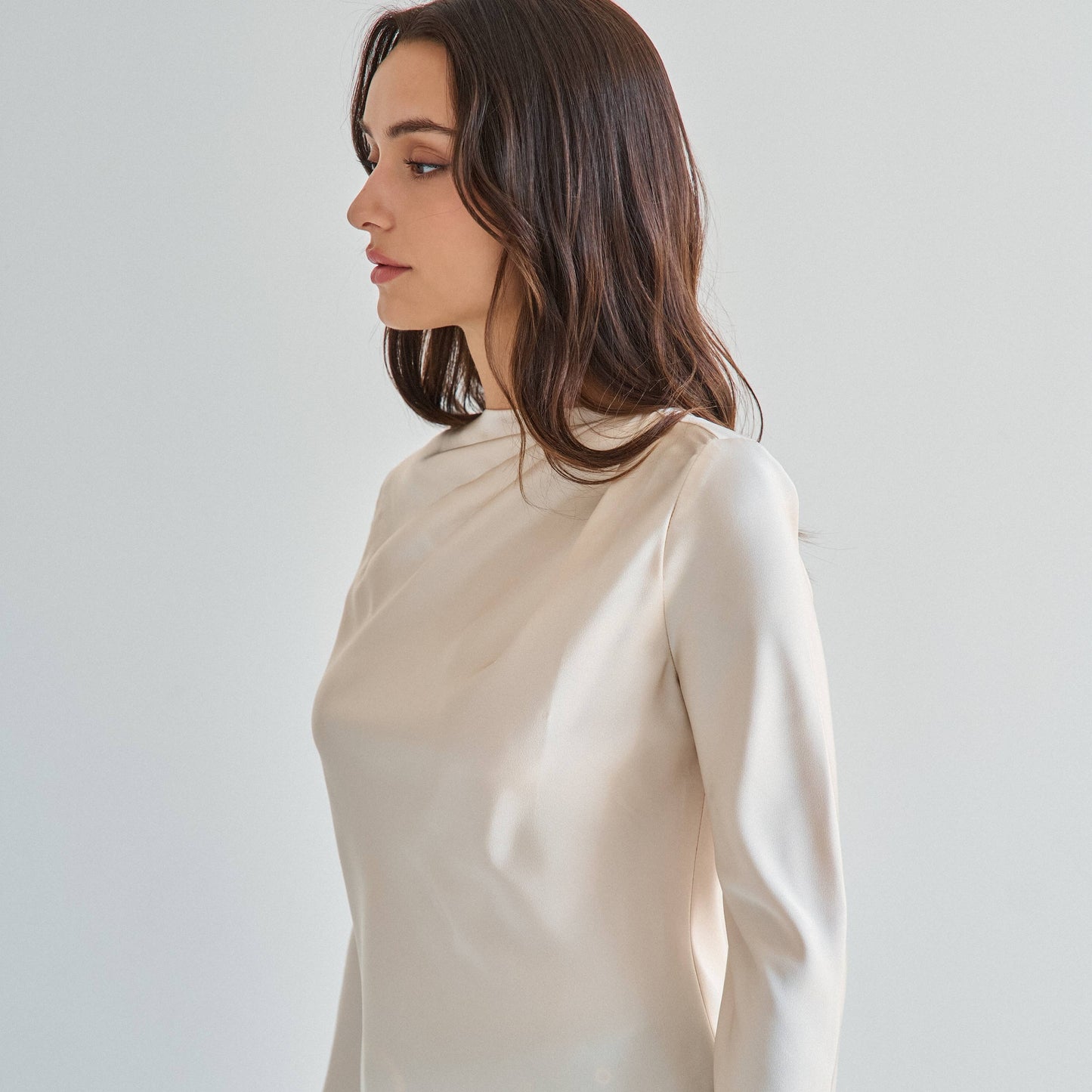 Declan draped satin blouse