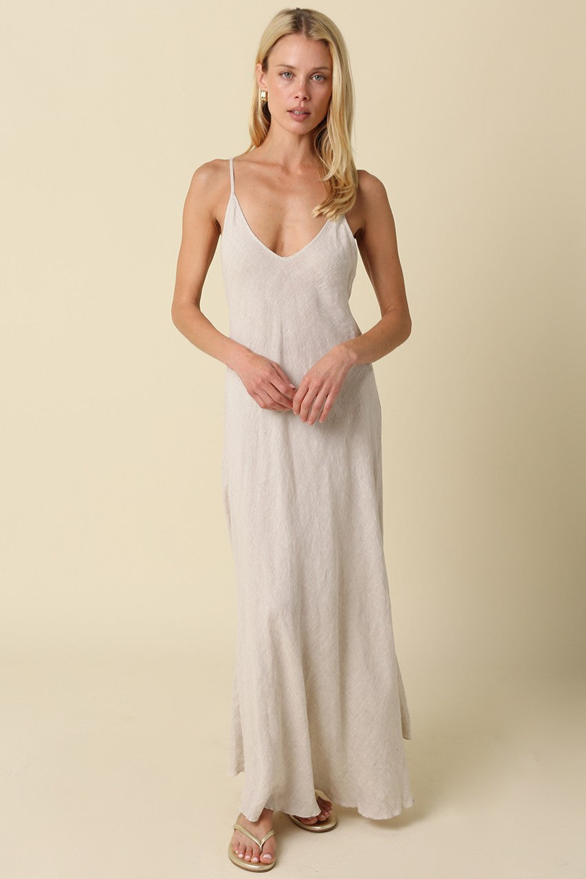 adeline flowy linen maxi dress
