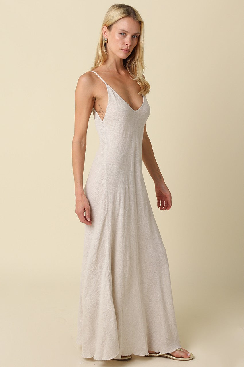 adeline flowy linen maxi dress