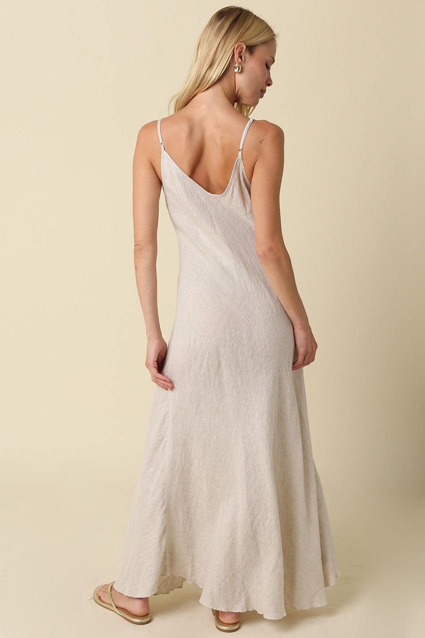 adeline flowy linen maxi dress