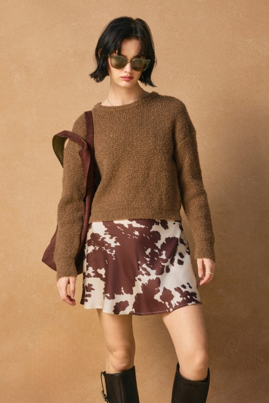 Sable Skies Flared Mini Skirt