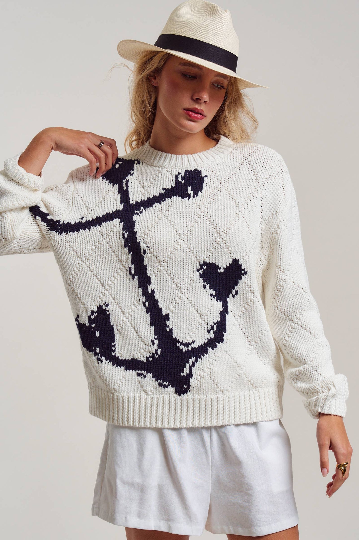 Nautical Anchor Knit Sweater
