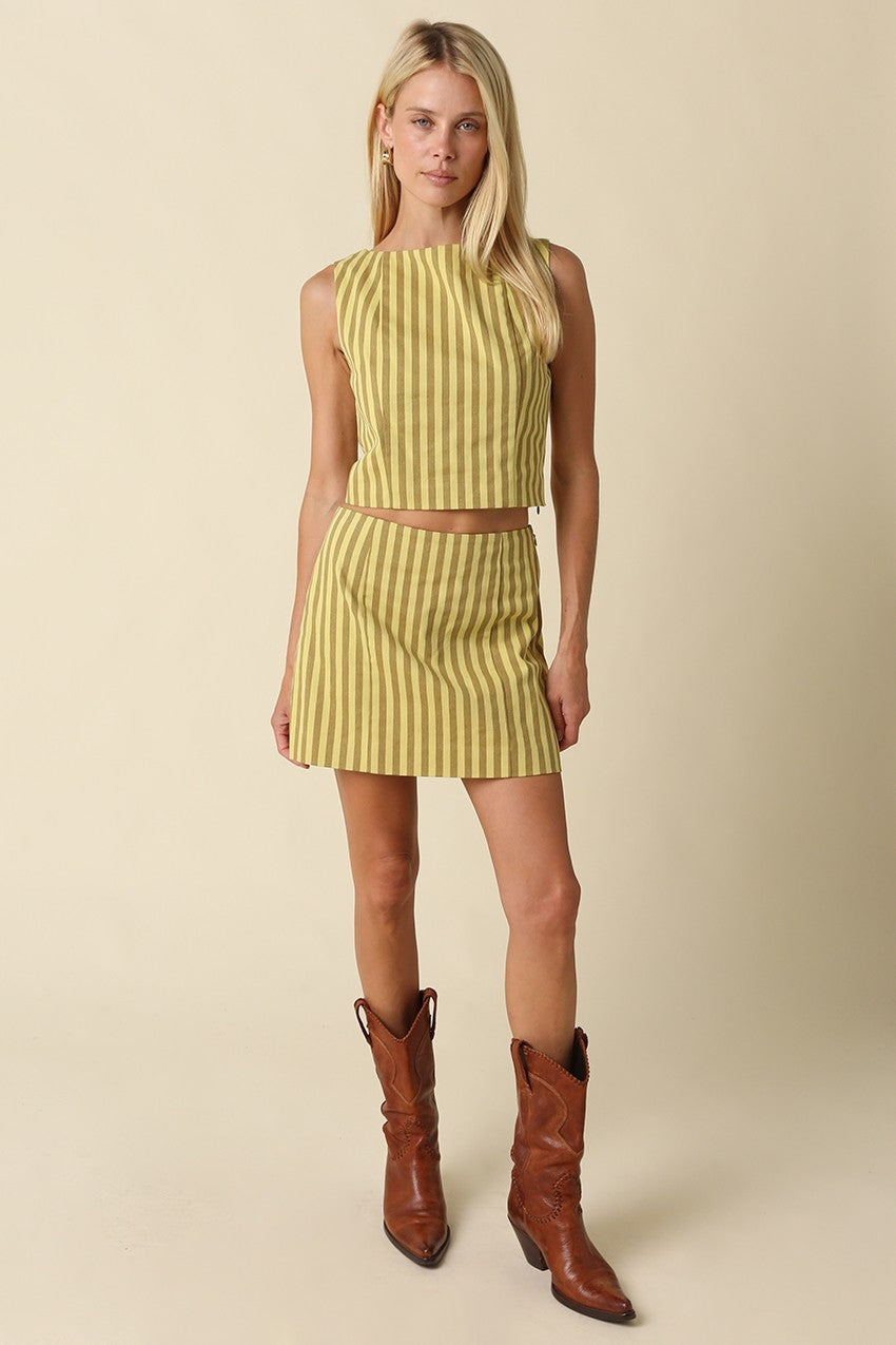 amara stripe mini skirt