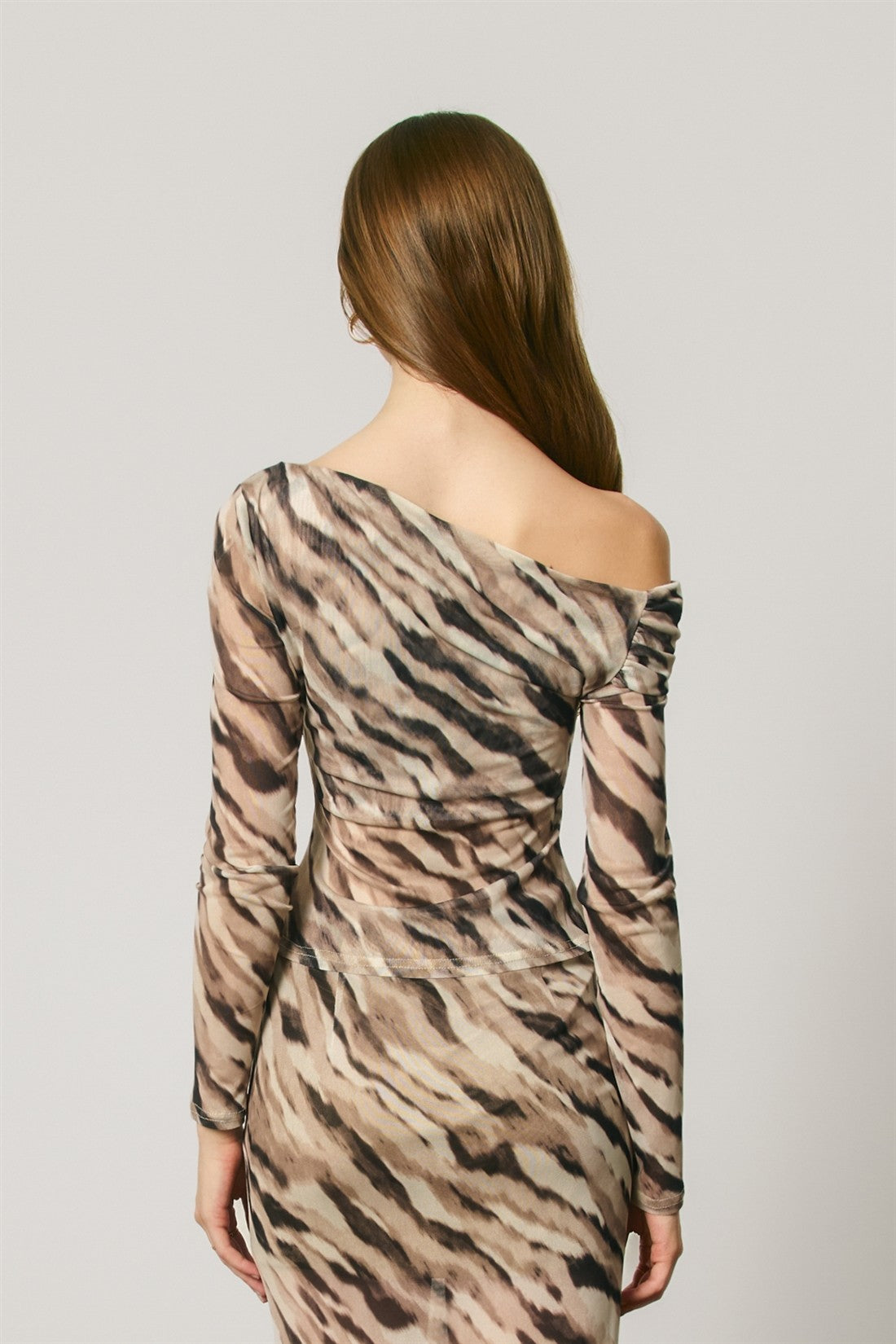 animal mesh asymmetrical ls top
