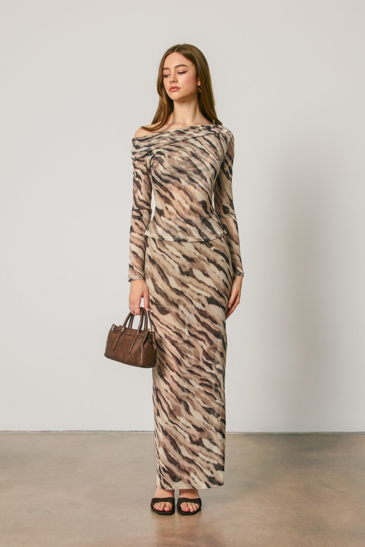 animal mesh asymmetrical ls top