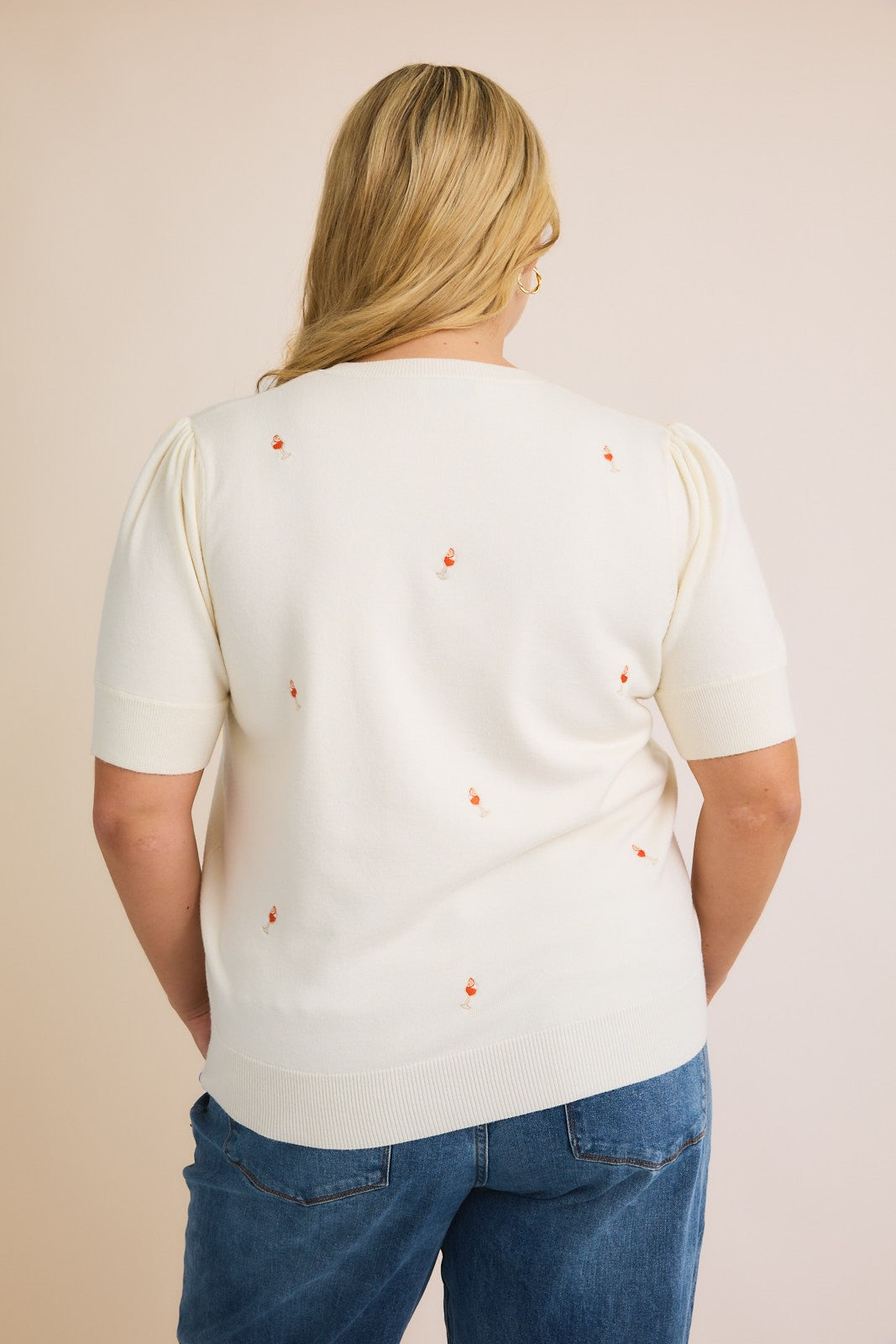 aperol embroidered sweater tee-curvy