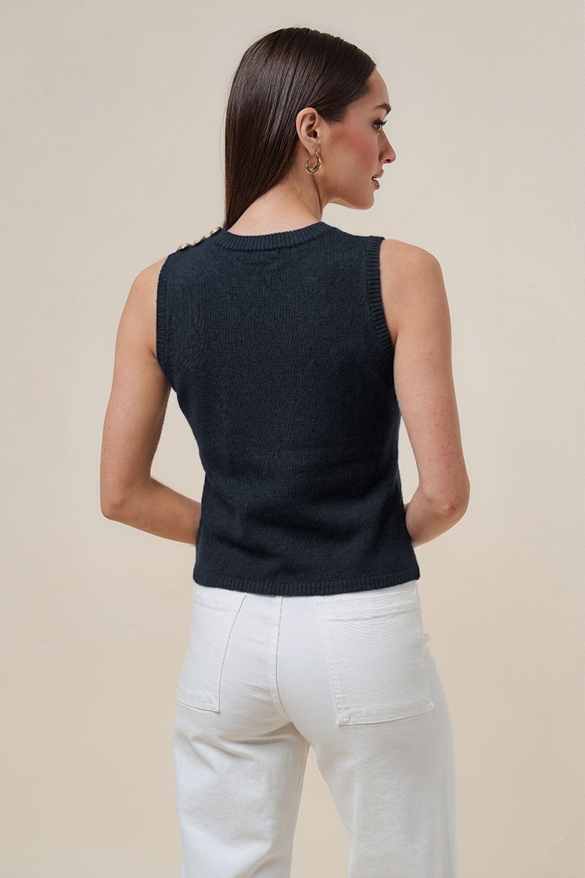 asymmetrical faux wrap knit top