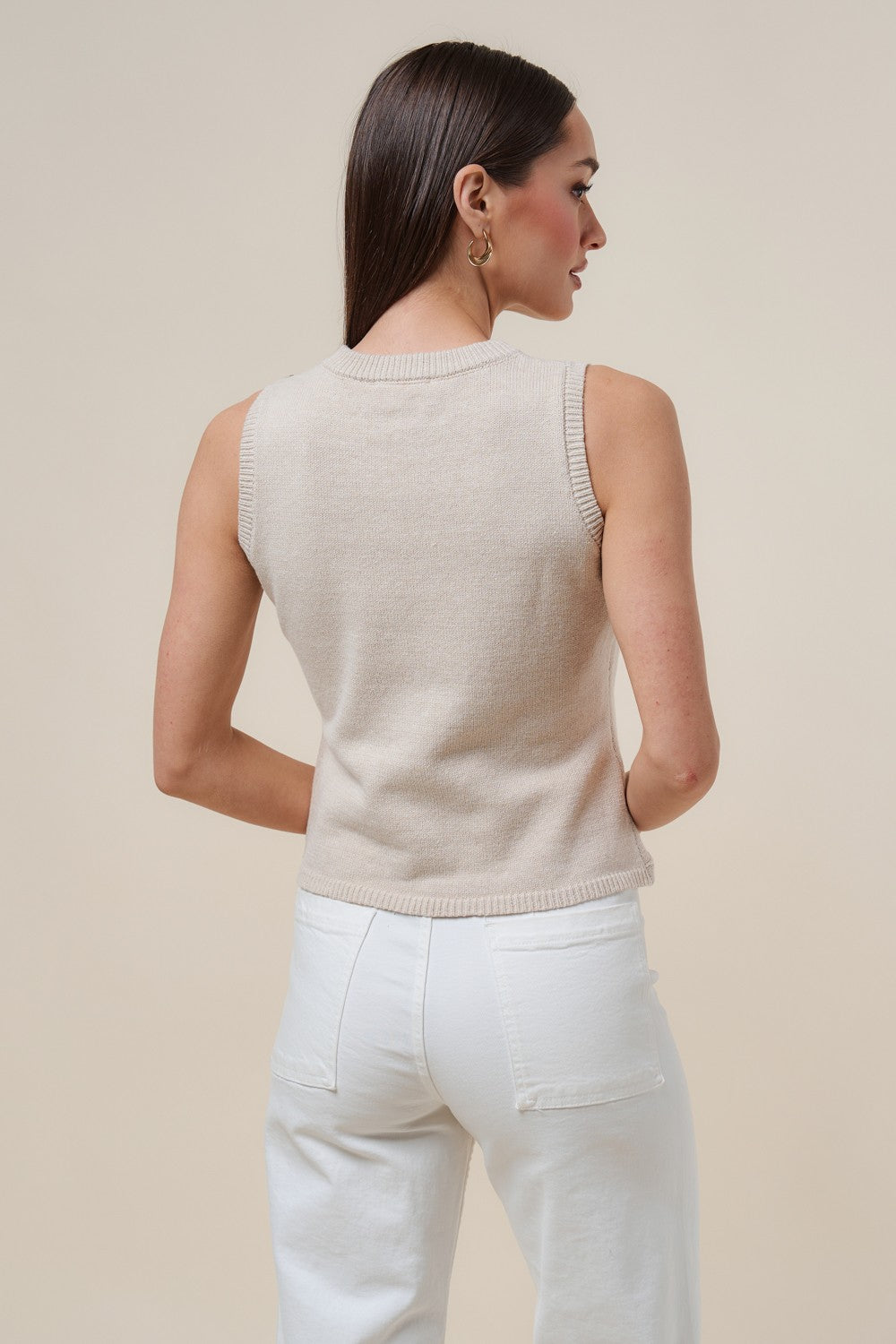 asymmetrical faux wrap knit top