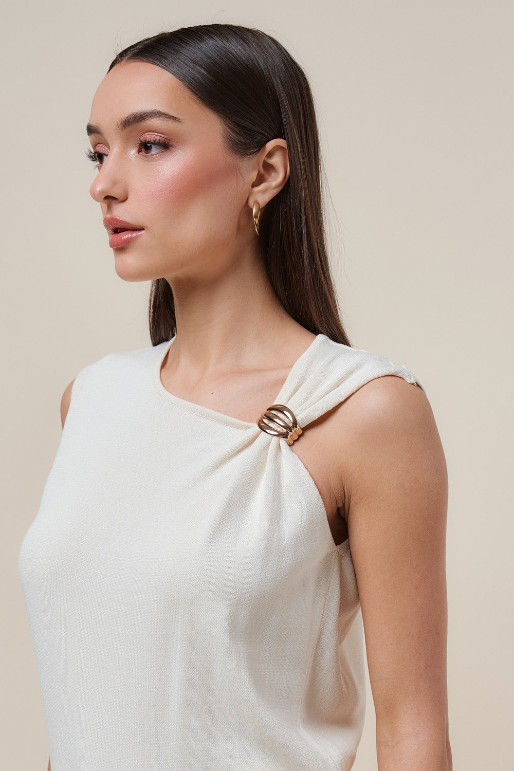 asymmetrical sleeveless top
