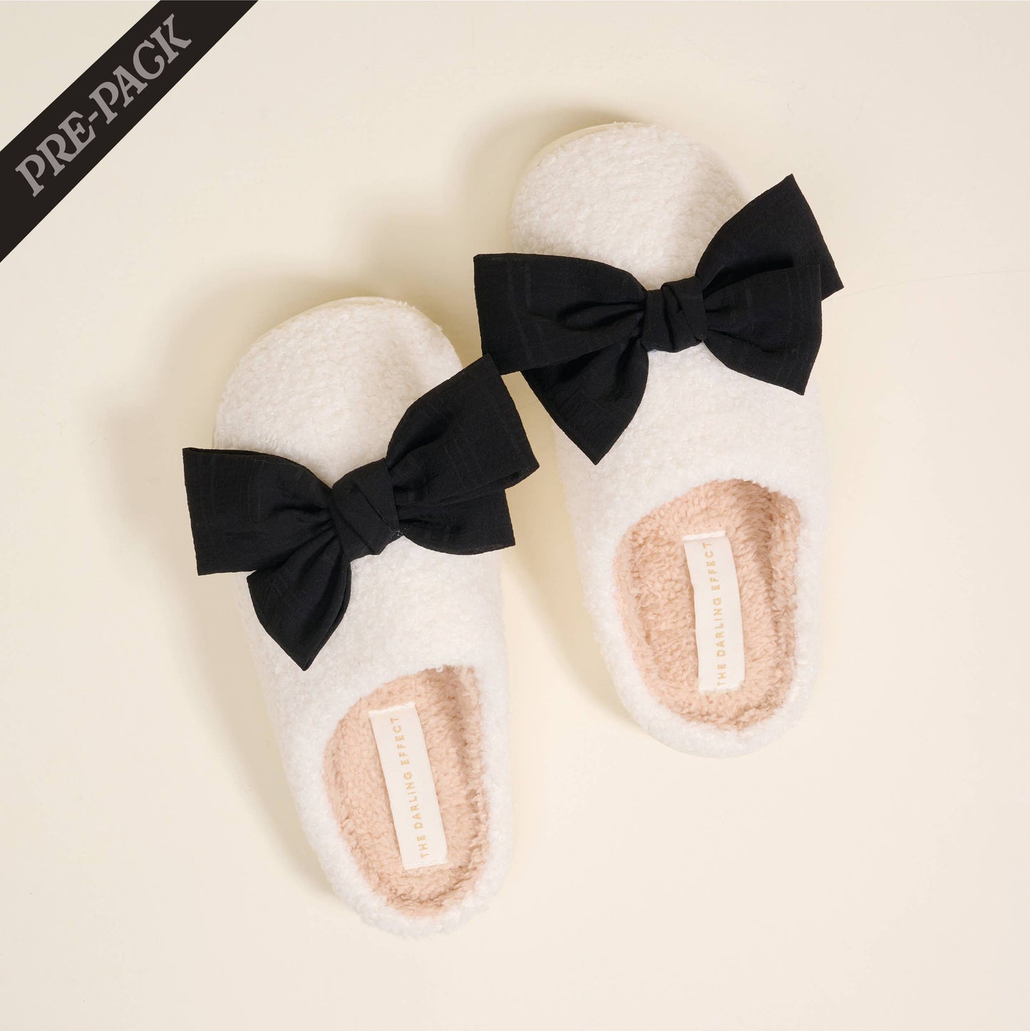 Fuzzy Slippers–Betty Bow Black